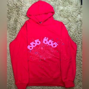 Spider Number 555 Hoodie Red